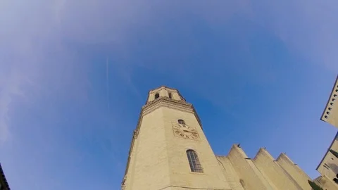 Girona Cathedral bell tower Video stock 103573400