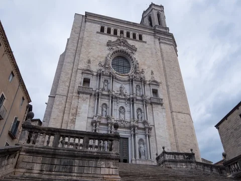Girona cathedral hypelapse Stock Footage 75958522