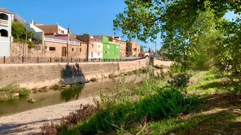 Girona river in Beniarbeig town, Spain Stock Footage 123721978