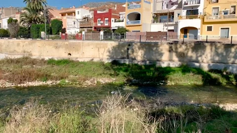 Girona river in Beniarbeig town, Spain Stock Footage 123721979