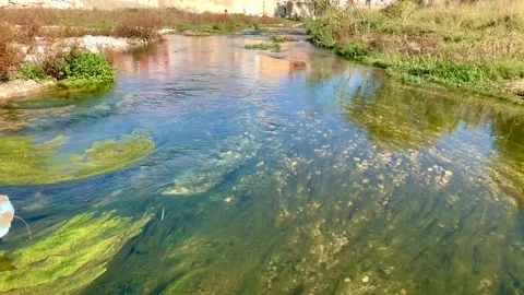 Girona river in Beniarbeig town, Spain Stock Footage 123722029