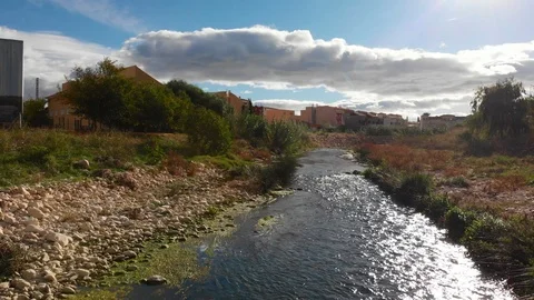 Girona river in Beniarbeig town, Spain Stock Footage 123722059