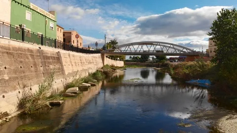 Girona river in Beniarbeig town, Spain Stock Footage 123722277