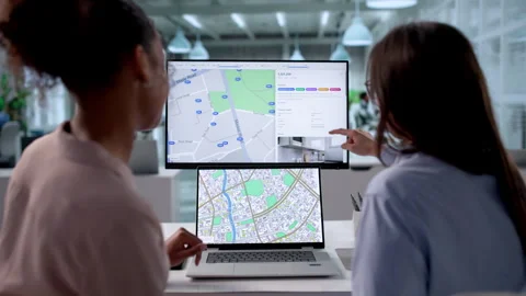 GIS Analysts Using Computer Stock Footage 328714435