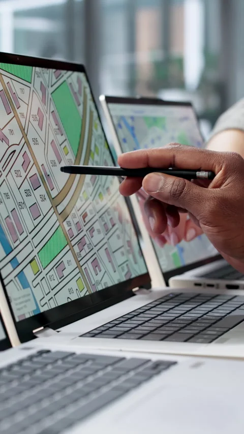 GIS Analysts Using Computer Stock Footage 330585086