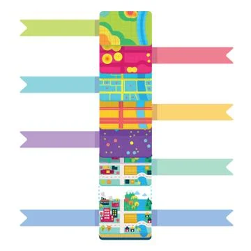 GIS Concept Data Layers for Infographic Stock Illustration