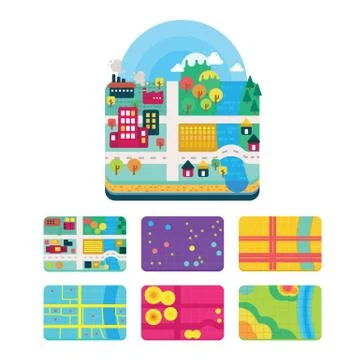 GIS Concept Data Layers for Infographic Stock Illustration