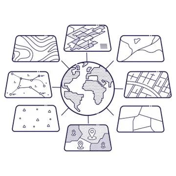 GIS Concept Data Layers for Infographic Stock Illustration