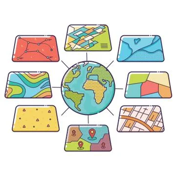 GIS Concept Data Layers for Infographic Stock Illustration
