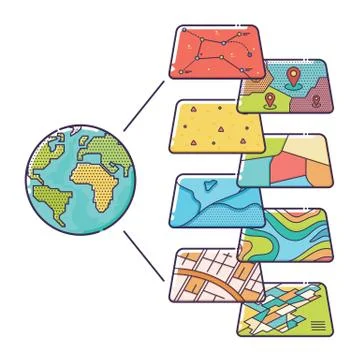 GIS Concept Data Layers for Infographic Stock Illustration