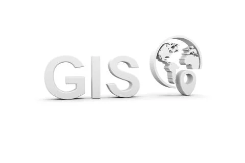 GIS concept white background 3d render illustration 스톡 일러스트