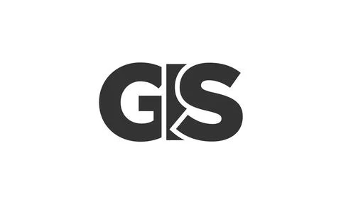 GIS logo design template with strong and modern bold text. Initial based ve.. Stock Illustration