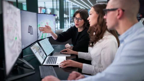 GIS Team Using 3D BIM Model Stock Footage 327500450