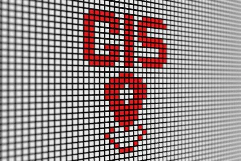 GIS text scoreboard blurred background 3d illustration Stock Illustration