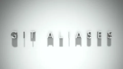 Git aliases 3D title animation with shadows on a white background Video stock 297268657