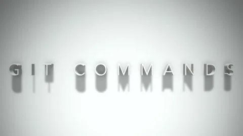 Git commands 3D title animation white text on a white background Stockbeeldmateriaal 299368834