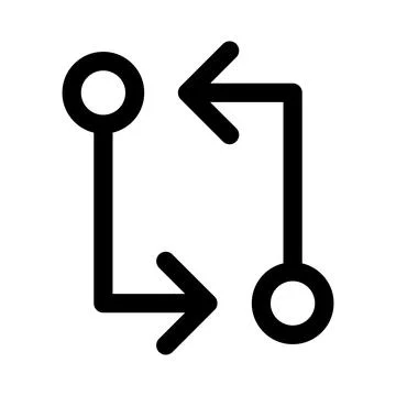 Git compare icon line isolated on white background. Black flat thin icon on.. Stock Illustration