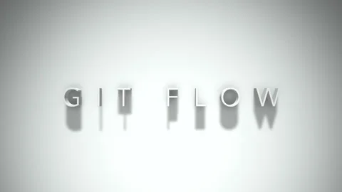 Git flow 3D title animation with shadows on a white background Stock Footage 297017991