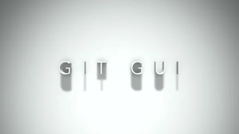 Git gui 3D title animation with shadows on a white background Stock Footage 297018017