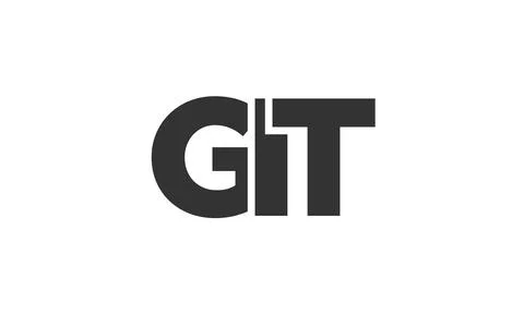 GIT logo design template with strong and modern bold text. Initial based ve.. 스톡 일러스트