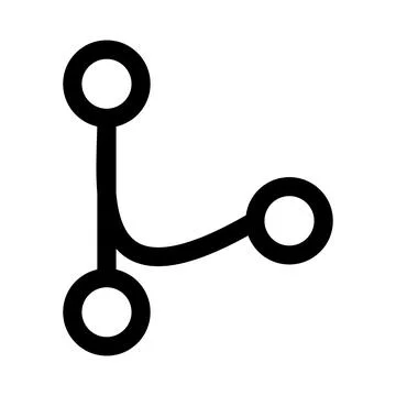 Git merge icon line isolated on white background. Black flat thin icon on m.. 스톡 일러스트