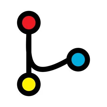 Git merge icon line isolated on white background. Black flat thin icon on m.. Stock Illustration