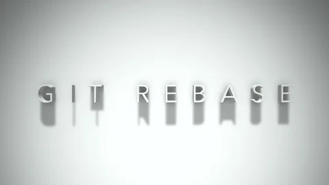 Git rebase 3D title animation with shadows on a white background Stock Footage 297268659
