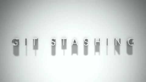 Git stashing 3D title animation white text on a white background Stock Footage 299368827