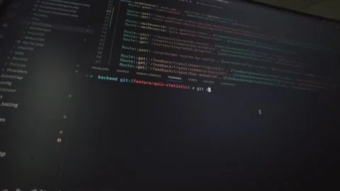 Git Status Command Showing Modified Files in Terminal Stock Footage 301025628