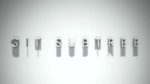 Git subtree 3D title animation with shadows on a white background Stock Footage 297267271