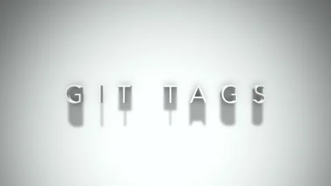 Git tags 3D title animation with shadows on a white background 库存影片 297268669