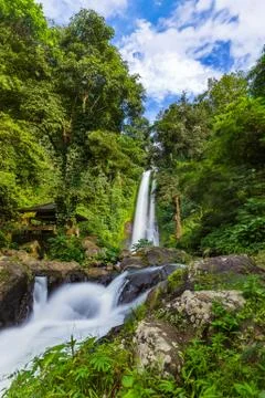 Gitgit Waterfall - Bali island Indonesia Stock Photos