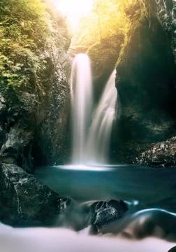 GitGit Waterfall in Bali Fotos Stock