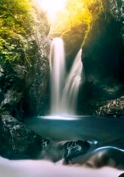 GitGit Waterfall in Bali Fotos Stock