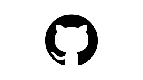 Github black icon background animation, github logo Video stock 242184591