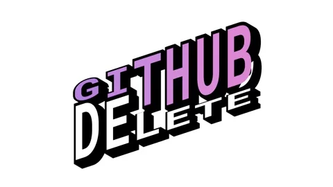 GITHUB vs DELETE, 3D Text Animation in Isometric View with Opposite Word Motion Stock Footage 314263532