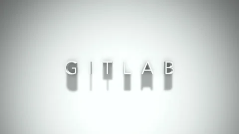 Gitlab 3D title animation with shadows on a white background Stock Footage 297018180