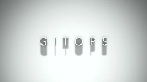Gitops 3D title animation with shadows on a white background Stock Footage 297094529