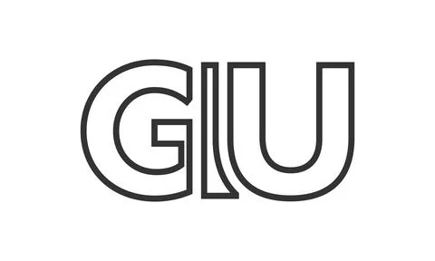GIU logo design template with strong and modern bold text. Initial based ve.. Stock Illustration