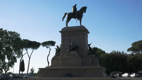 Giuseppe Garibaldi monument, 4K Stock Footage
