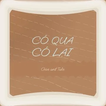 GIVE AND TAKE presented in Vietnamese typography with pastel sage copper palette Stock Illustration