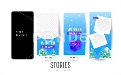 Give away gifts or prize draw social media banner or poster template design w Stock Illustration
