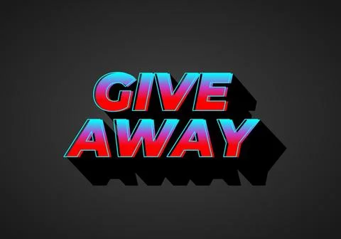 GIVE AWAY. Text effect in 3D style with eye catching color 스톡 일러스트