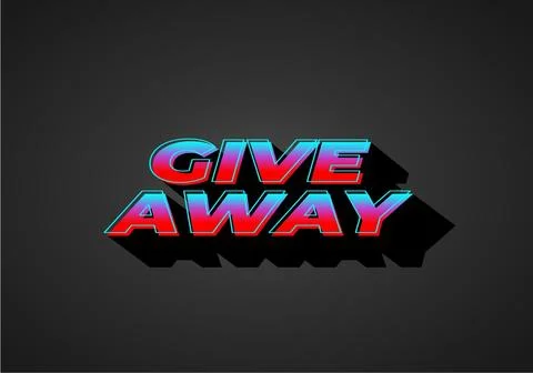 GIVE AWAY. Text effect in 3D style with eye catching color 스톡 일러스트