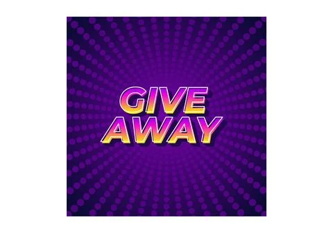 GIVE AWAY. Text effect in 3D style with eye catching color 스톡 일러스트