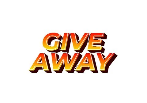 GIVE AWAY. Text effect in 3D style with eye catching color 스톡 일러스트