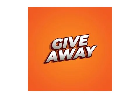 GIVE AWAY. Text effect in 3D style with eye catching color Stock Illustration