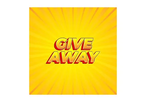 GIVE AWAY. Text effect in 3D style with eye catching color 스톡 일러스트