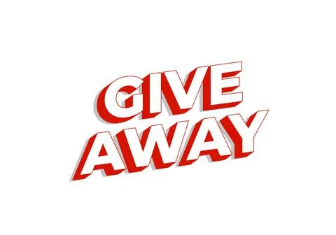 GIVE AWAY. Text effect in 3D style with eye catching color Stock Illustration