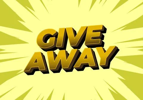 Give away. Text effect design in gold colors and eye catching style Stock Illustration